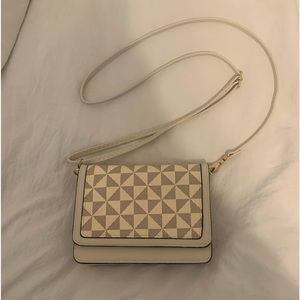 Beige Crossbody Bag with Design